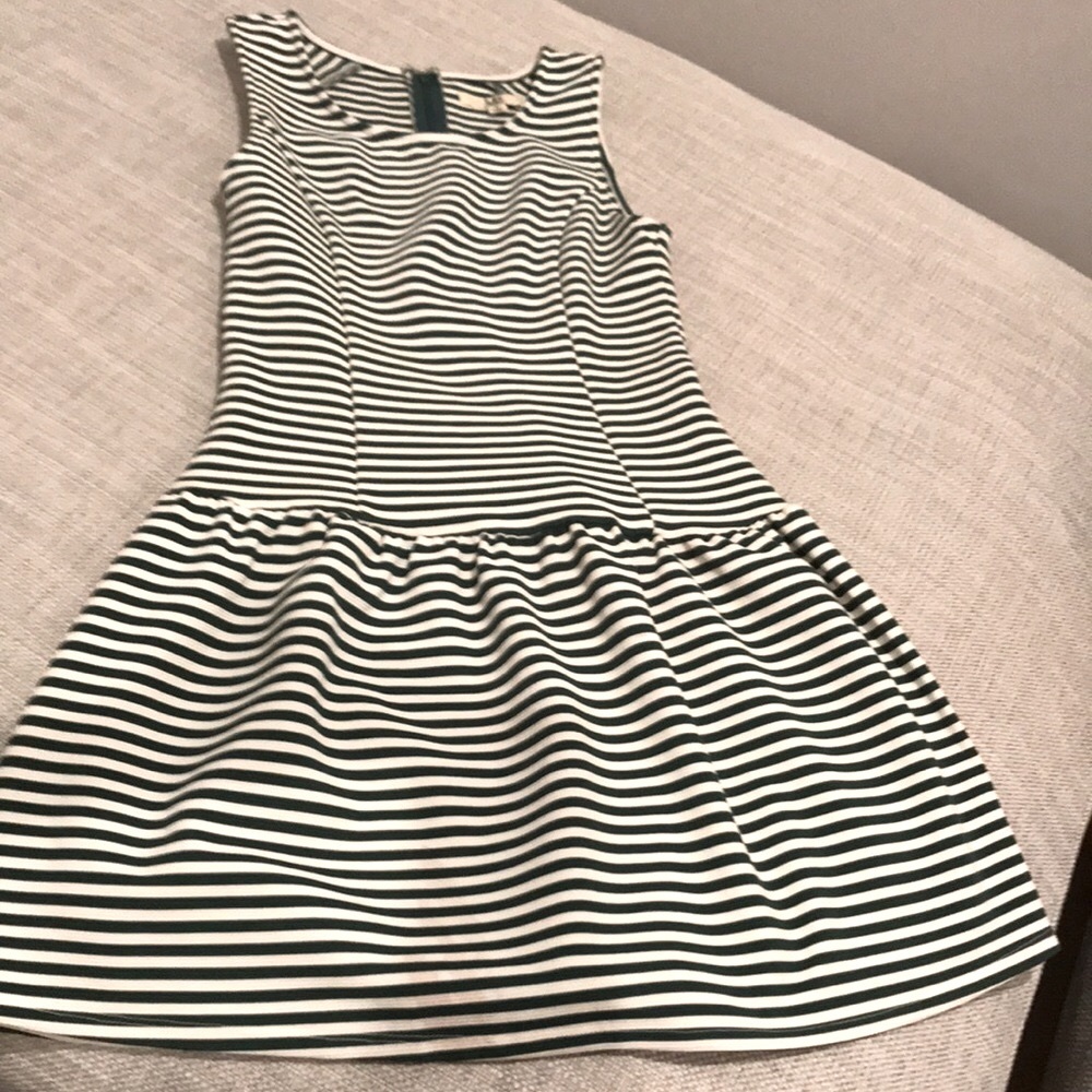 Revolve Ruffle Scuba Dress Stripes - Picture 5 of 5